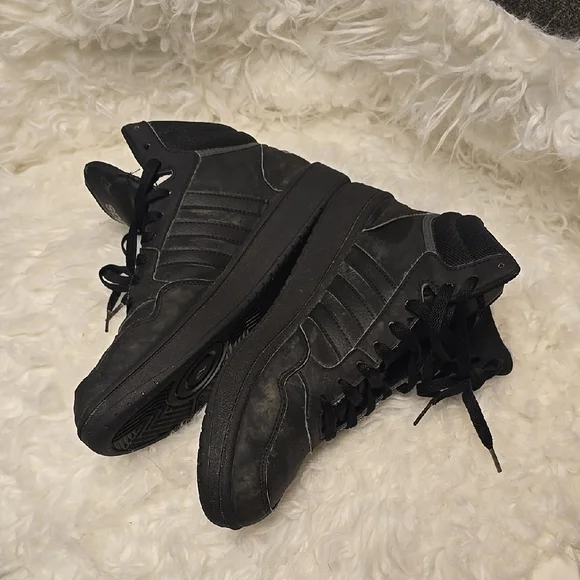 Adidas Black High-Top Sneakers with Suede Finish - Picture 4 of 7